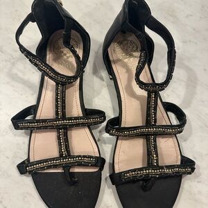 Vince Camuto Black Beaded Sandals